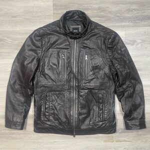 Boss Men's Dark Lambs Leather Field Jacket size 42R / M
